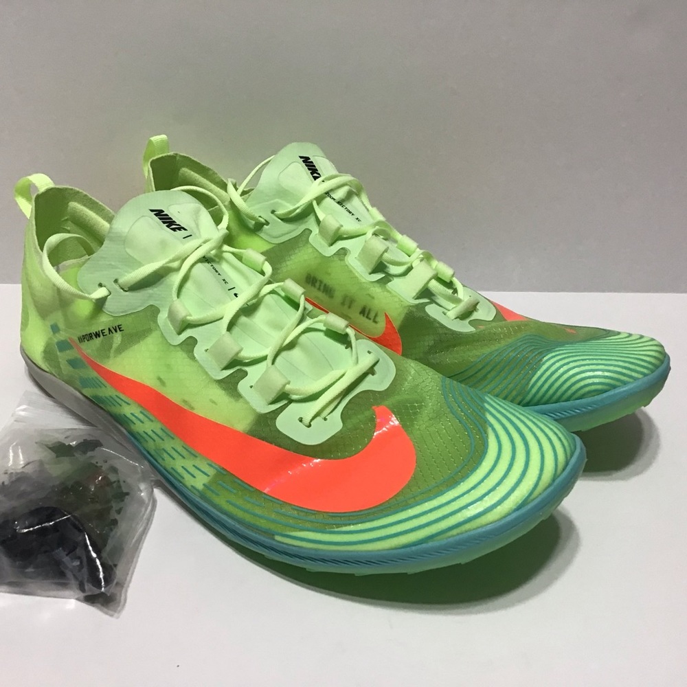 Nike Zoom Victory 5 XC Barely Volt Orange Track Spike Shoes Size 12.5 AJ0847-701